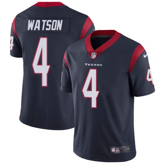Men's Nike Houston Texans #4 Deshaun Watson Limited Navy Blue Team Color Vapor Untouchable NFL Jersey - Ujersey