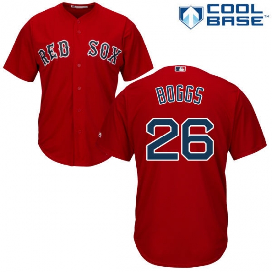 Youth Majestic Boston Red Sox #26 Wade Boggs Authentic Red Alternate Home Cool Base MLB Jersey - Ujersey