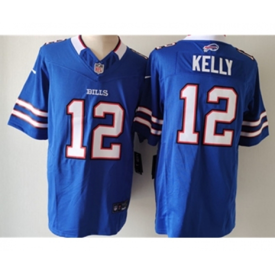 Men's Nike Buffalo Bills #12 Jim Kelly Blue 2023 F.U.S.E. Vapor Untouchable Limited Football Stitched Jersey - Ujersey