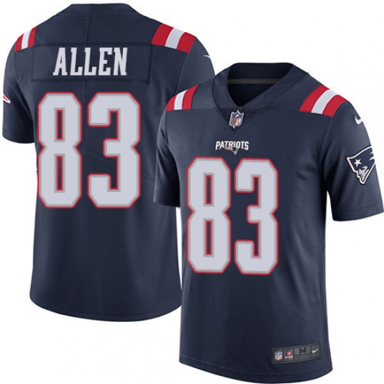 Men's Nike New England Patriots #83 Dwayne Allen Limited Navy Blue Rush Vapor Untouchable NFL Jersey - Ujersey