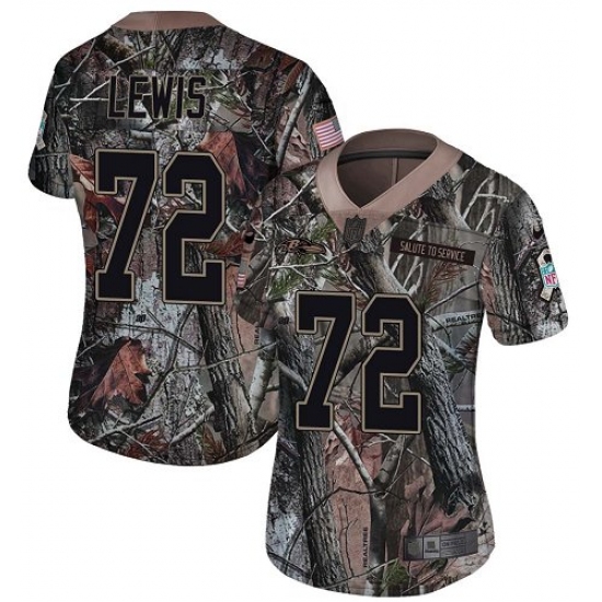 Women's Nike Baltimore Ravens #72 Alex Lewis Limited Camo Salute to Service NFL Jersey - Ujersey