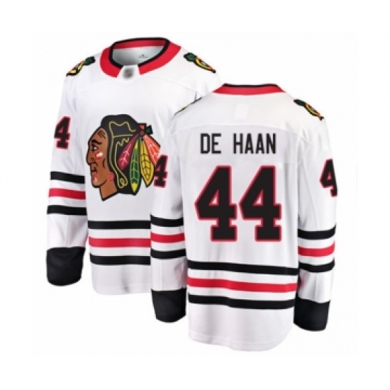 Men's Chicago Blackhawks #44 Calvin De Haan Authentic White Away Fanatics Branded Breakaway Hockey Jersey - Ujersey