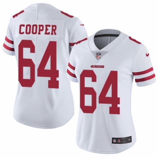 Women's Nike San Francisco 49ers #64 Jonathan Cooper White Vapor Untouchable Elite Player NFL Jersey - Ujersey