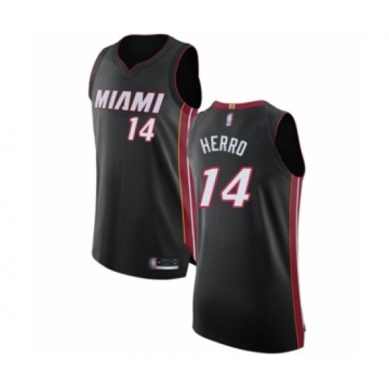 Men's Miami Heat #14 Tyler Herro Authentic Black Basketball Jersey - Icon Edition - Ujersey
