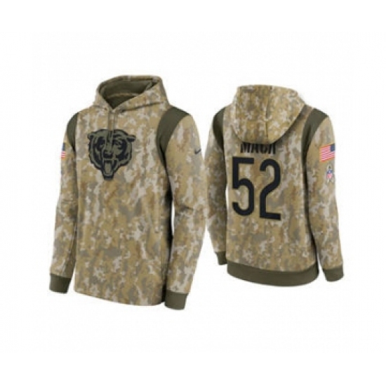 Men's Chicago Bears #52 Khalil Mack Camo 2021 Salute To Service Therma Performance Pullover Football Hoodie - Ujersey