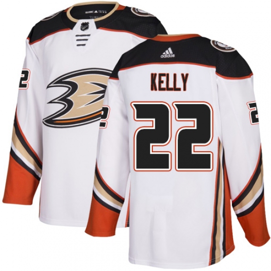 Youth Adidas Anaheim Ducks #22 Chris Kelly Authentic White Away NHL Jersey - Ujersey