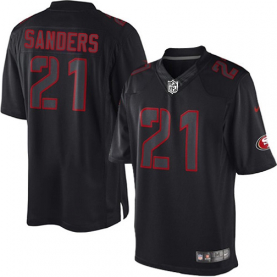 Men's Nike San Francisco 49ers #21 Deion Sanders Limited Black Impact NFL Jersey - Ujersey