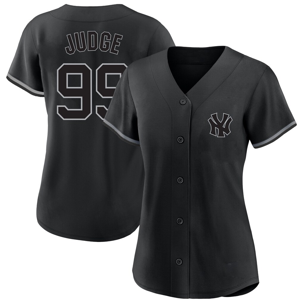 Women's New York Yankees Aaron Judge Profile Black Plus Size Player Name & Number Fashion Jersey