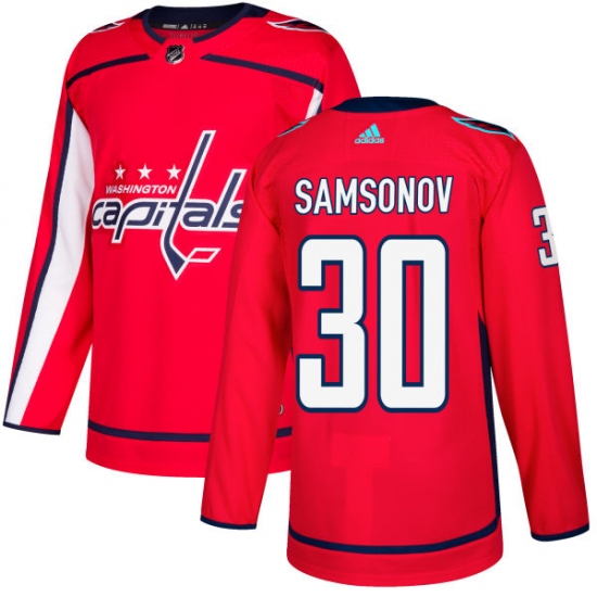 Men's Adidas Washington Capitals #30 Ilya Samsonov Premier Red Home NHL Jersey - Ujersey