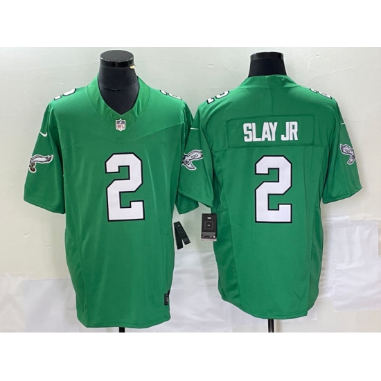 Men's Nike Philadelphia Eagles #2 Darius Slay Jr. Green 2023 F.U.S.E. Vapor Limited Throwback Stitched Football Jersey - Ujersey