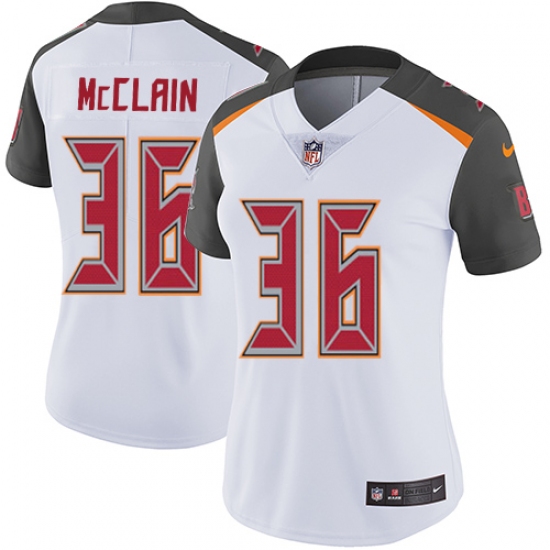 Women's Nike Tampa Bay Buccaneers #36 Robert McClain White Vapor Untouchable Limited Player NFL Jersey - Ujersey
