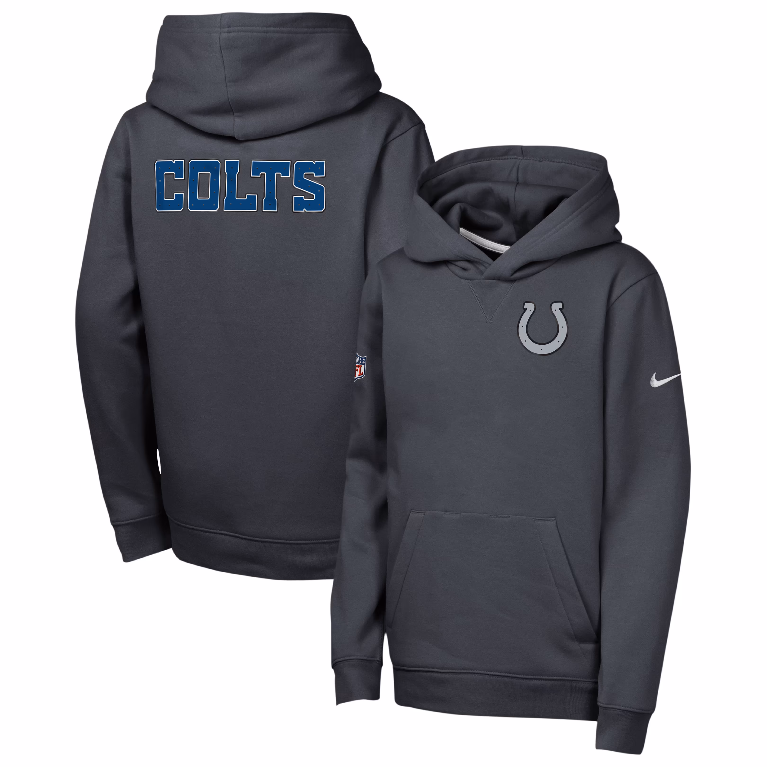 Youth Indianapolis Colts  Nike Anthracite 2026 Rivalries Collection Sideline Club Fleece Pullover Hoodie - Ujersey Shop
