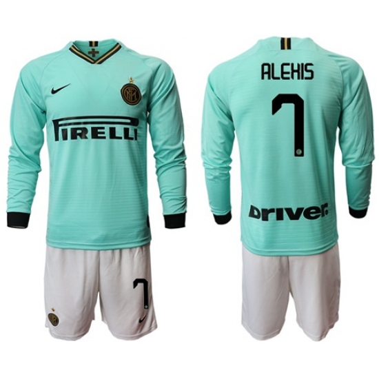 Inter Milan #7 Alexis Away Long Sleeves Soccer Club Jersey