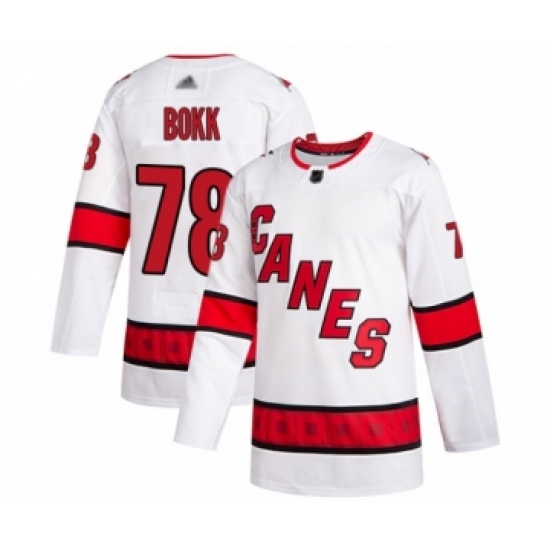 Youth Carolina Hurricanes #78 Dominik Bokk Authentic White Away Hockey Jersey - Ujersey