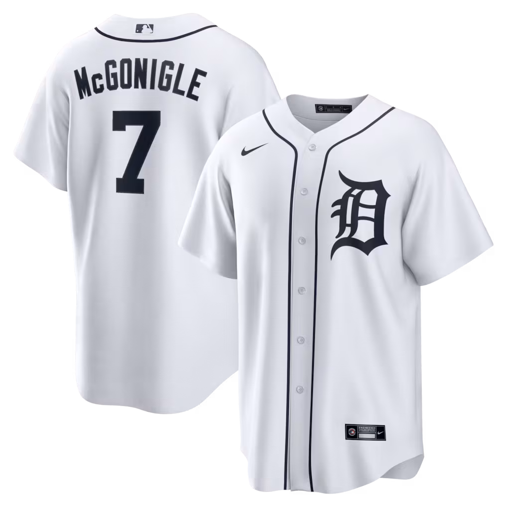 Men's Detroit Tigers Kevin McGonigle Nike White Home Replica Jersey - Vujersey Los Angeles Rams