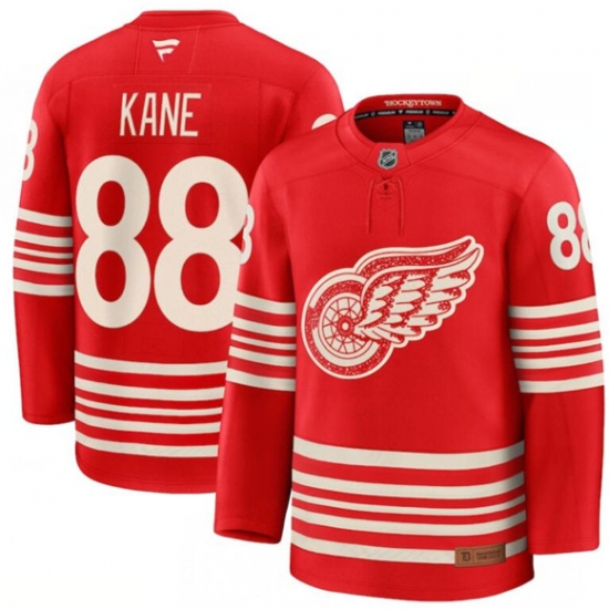 Men's Detroit Red Wings #88 Patrick Kane Red 2025 Centennial Premium Stitched Jersey - Ujersey