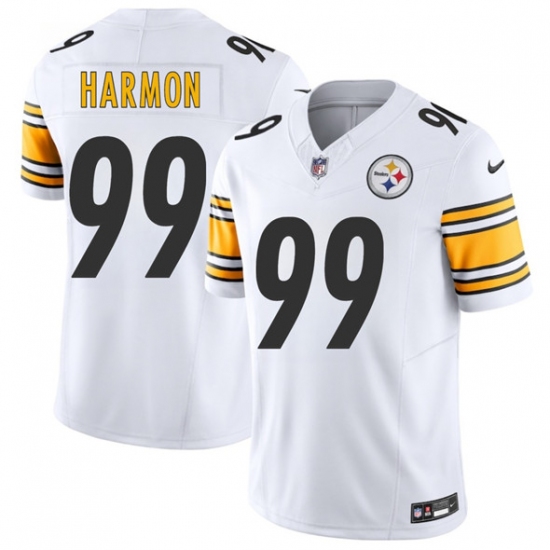 Men's Pittsburgh Steelers #99 Derrick Harmon White 2025 Draft F.U.S.E. Vapor Limited Football Stitched Jersey - Ujersey