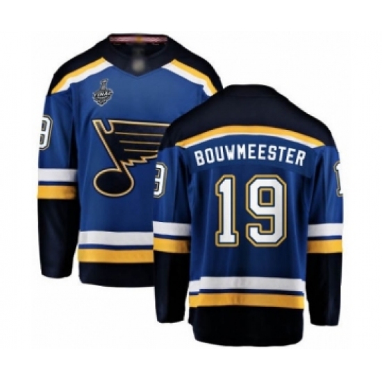 Youth St. Louis Blues #19 Jay Bouwmeester Fanatics Branded Royal Blue Home Breakaway 2019 Stanley Cup Final Bound Hockey Jersey - Ujersey