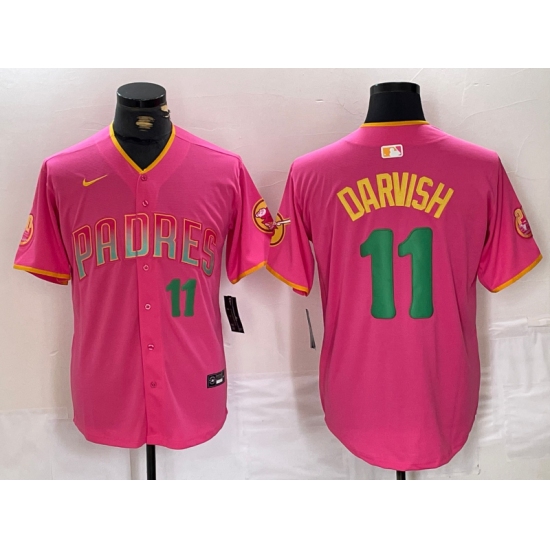 Men's San Diego Padres #11 Yu Darvish Pink Player Number Fashion Baseball Jersey - Ujersey