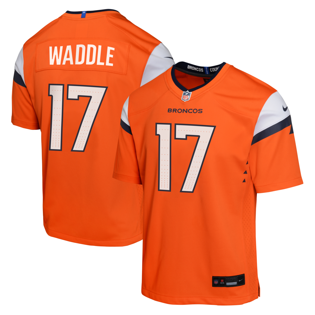 Youth Denver Broncos Jaylen Waddle Nike Orange Game Jersey - Ujersey