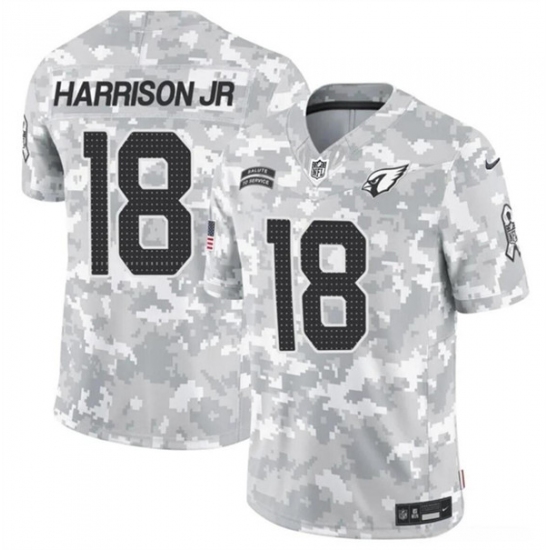 Men's Arizona Cardinals #18 Marvin Harrison Jr. 2024 F.U.S.E. Arctic Camo Salute to Service Limited Football Stitched Jersey - Ujersey
