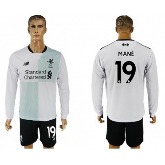 Liverpool #19 Mane Away Long Sleeves Soccer Club Jersey