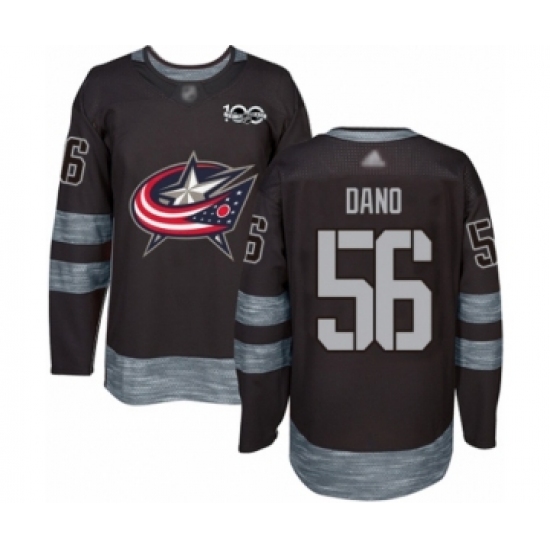 Men's Columbus Blue Jackets #56 Marko Dano Authentic Black 1917-2017 100th Anniversary Hockey Jersey
