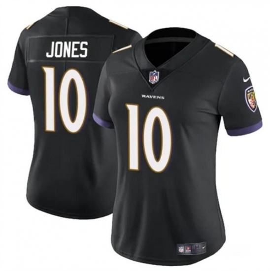 Women's Baltimore Ravens #10 Emory Jones Black Vapor Football Jersey(Run Small) - Ujersey