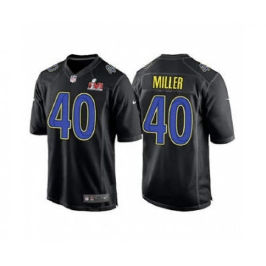 Men's Los Angeles Rams #40 Von Miller Black 2022 Super Bowl LVI Game Stitched Jersey - Ujersey