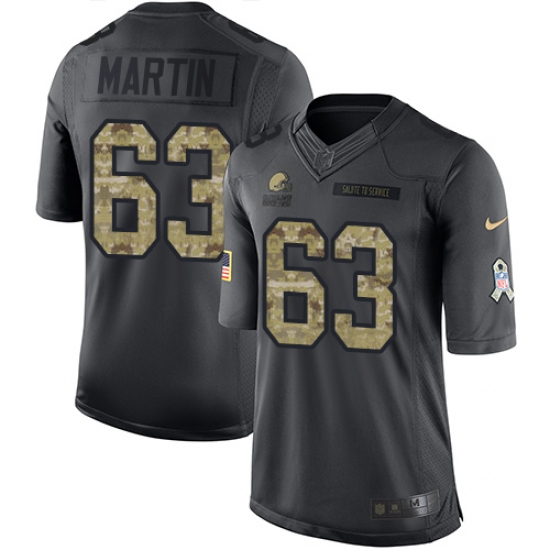Men's Nike Cleveland Browns #63 Marcus Martin Limited Black 2016 Salute to Service NFL Jersey - Ujersey
