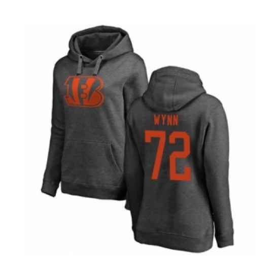 Football Women's Cincinnati Bengals #72 Kerry Wynn Ash One Color Pullover Hoodie - Ujersey