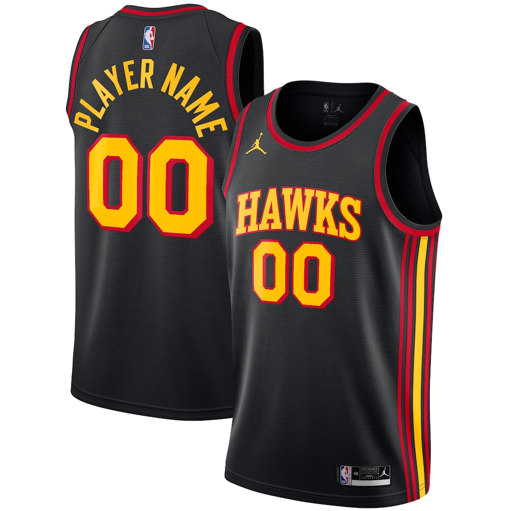 Men's Atlanta Hawks Jordan Brand Black Swingman Custom Jersey - Statement Edition - ujerseystore