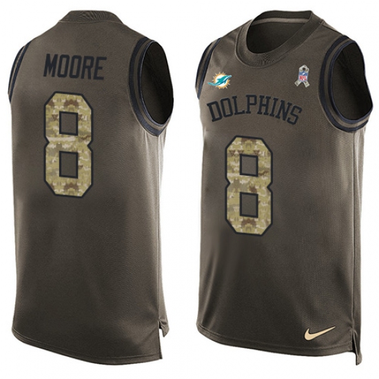Men's Nike Miami Dolphins #8 Matt Moore Limited Green Salute to Service Tank Top NFL Jersey - Ujersey