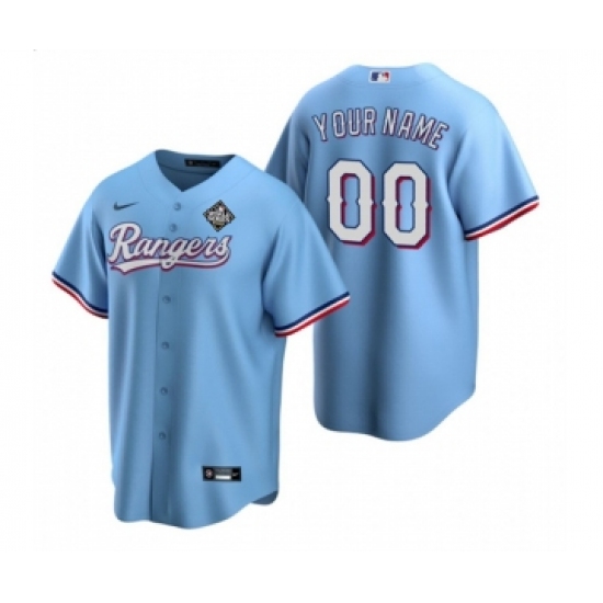 Men's Texas Rangers Active Player Custom Blue 2023 World Series Stitched Baseball Jersey - Ujersey