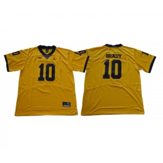 Michigan Wolverines 10 Tom Brady Gold College Football Jersey - Ujersey