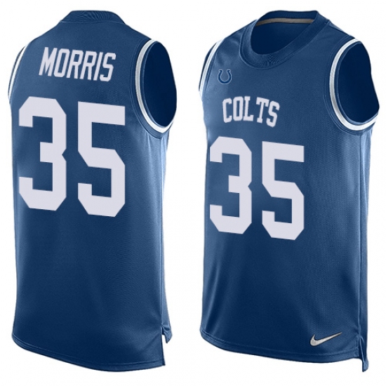 Men's Nike Indianapolis Colts #35 Darryl Morris Limited Royal Blue Player Name & Number Tank Top NFL Jersey - Ujersey