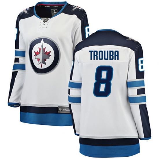 Women's Winnipeg Jets #8 Jacob Trouba Fanatics Branded White Away Breakaway NHL Jersey - Ujersey
