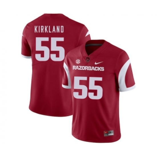 Arkansas Razorbacks 55 Denver Kirkland Red College Football Jersey - Ujersey