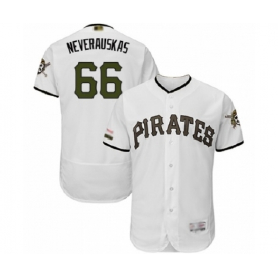 Men's Pittsburgh Pirates #66 Dovydas Neverauskas White Alternate Authentic Collection Flex Base Baseball Player Jersey - Ujersey