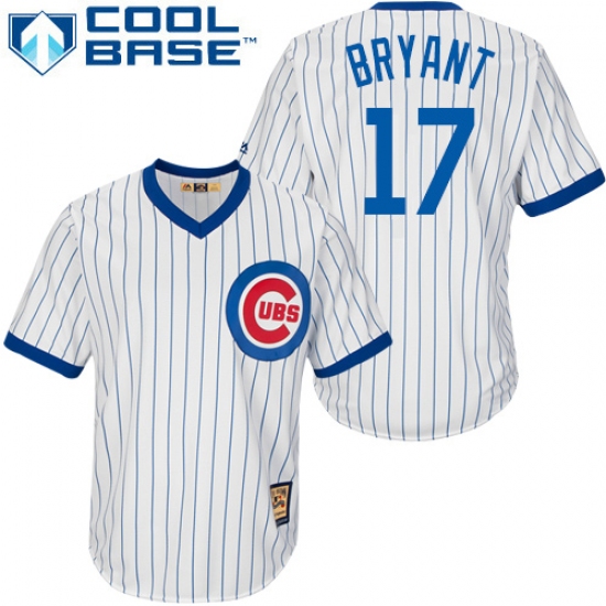 Men's Majestic Chicago Cubs #17 Kris Bryant Authentic White Home Cooperstown MLB Jersey - Ujersey