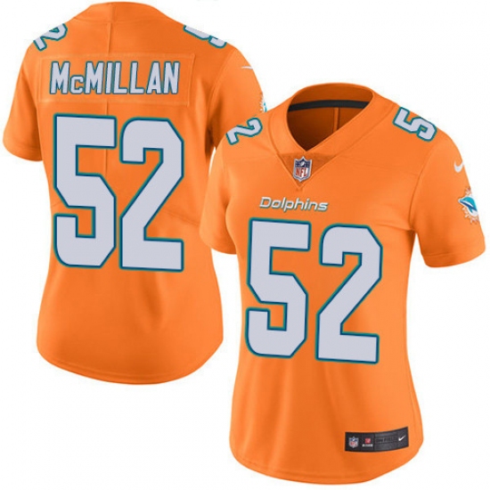 Women's Nike Miami Dolphins #52 Raekwon McMillan Limited Orange Rush Vapor Untouchable NFL Jersey - Ujersey