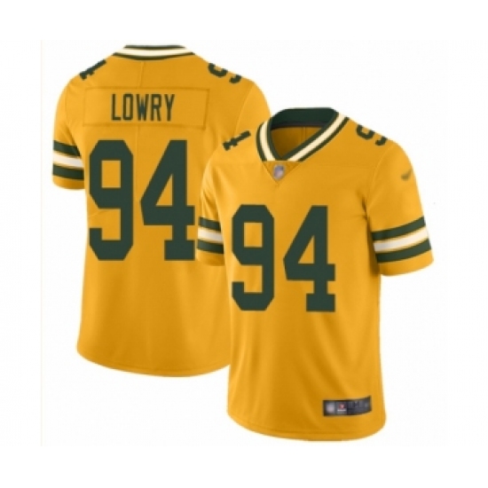 Youth Green Bay Packers #94 Dean Lowry Limited Gold Inverted Legend Football Jersey - Ujersey