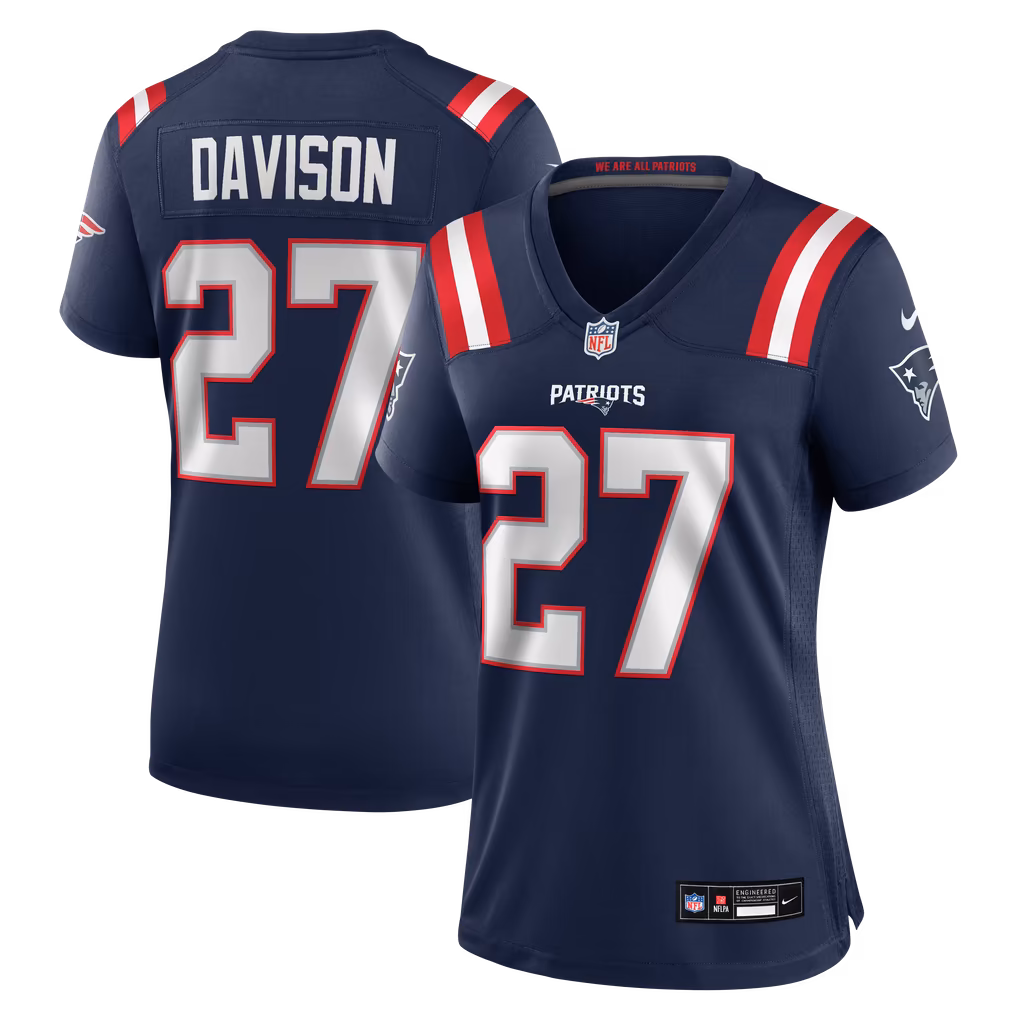 Women's New England Patriots Elliott Davison Nike Navy Team Game Jersey