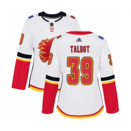 Women's Calgary Flames #39 Cam Talbot Authentic White Away Hockey Jersey - Ujersey