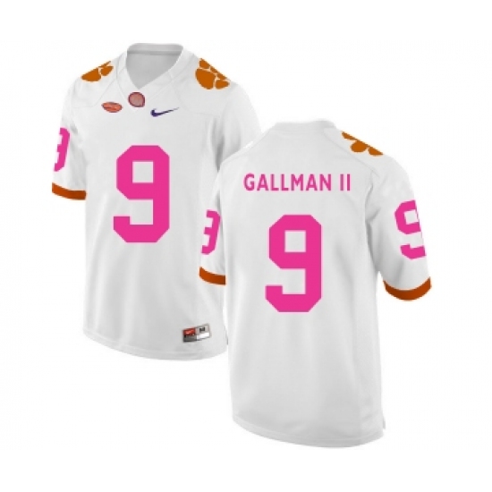 Clemson Tigers 9 Wayne Gallman II White 2018 Breast Cancer Awareness College Football Jersey - Ujersey