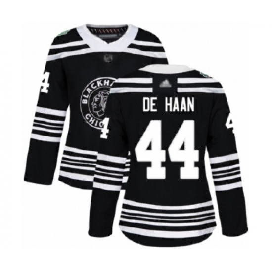 Women's Chicago Blackhawks #44 Calvin De Haan Authentic Black 2019 Winter Classic Hockey Jersey - Ujersey