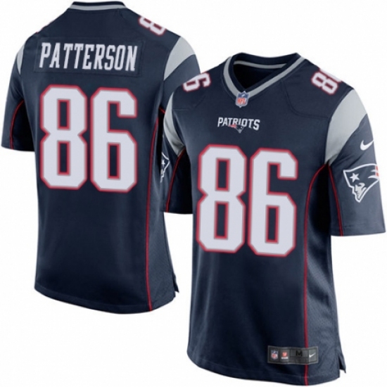 Men's Nike New England Patriots #86 Cordarrelle Patterson Game Navy Blue Team Color NFL Jersey - Ujersey