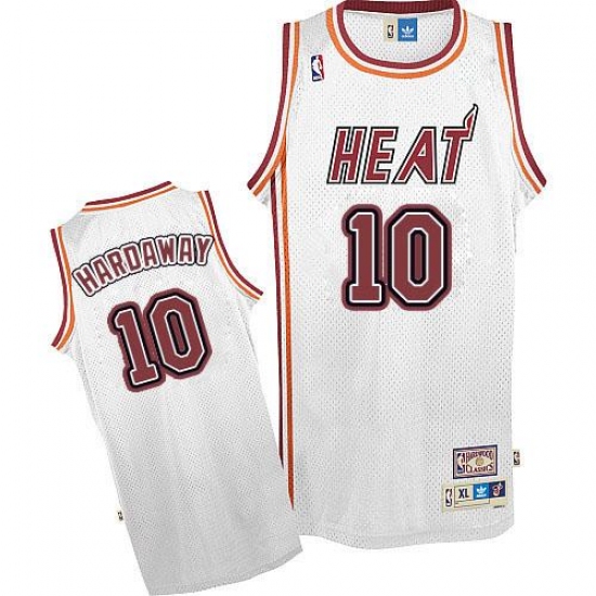 Men's Adidas Miami Heat #10 Tim Hardaway Authentic White Throwback NBA Jersey - Ujersey