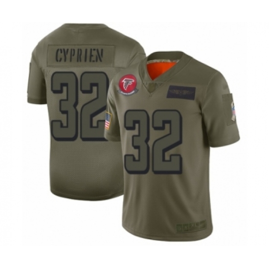 Men's Atlanta Falcons #32 Johnathan Cyprien Limited Olive 2019 Salute to Service Football Jersey - Ujersey