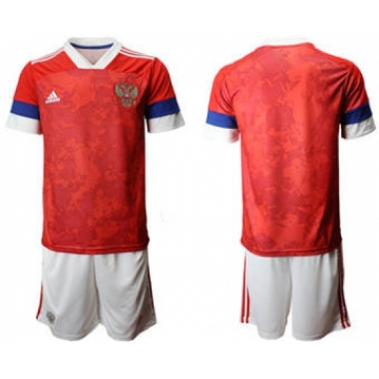 Men's Russia Custom Euro 2021 Soccer Red Jersey and Shorts - Ujersey